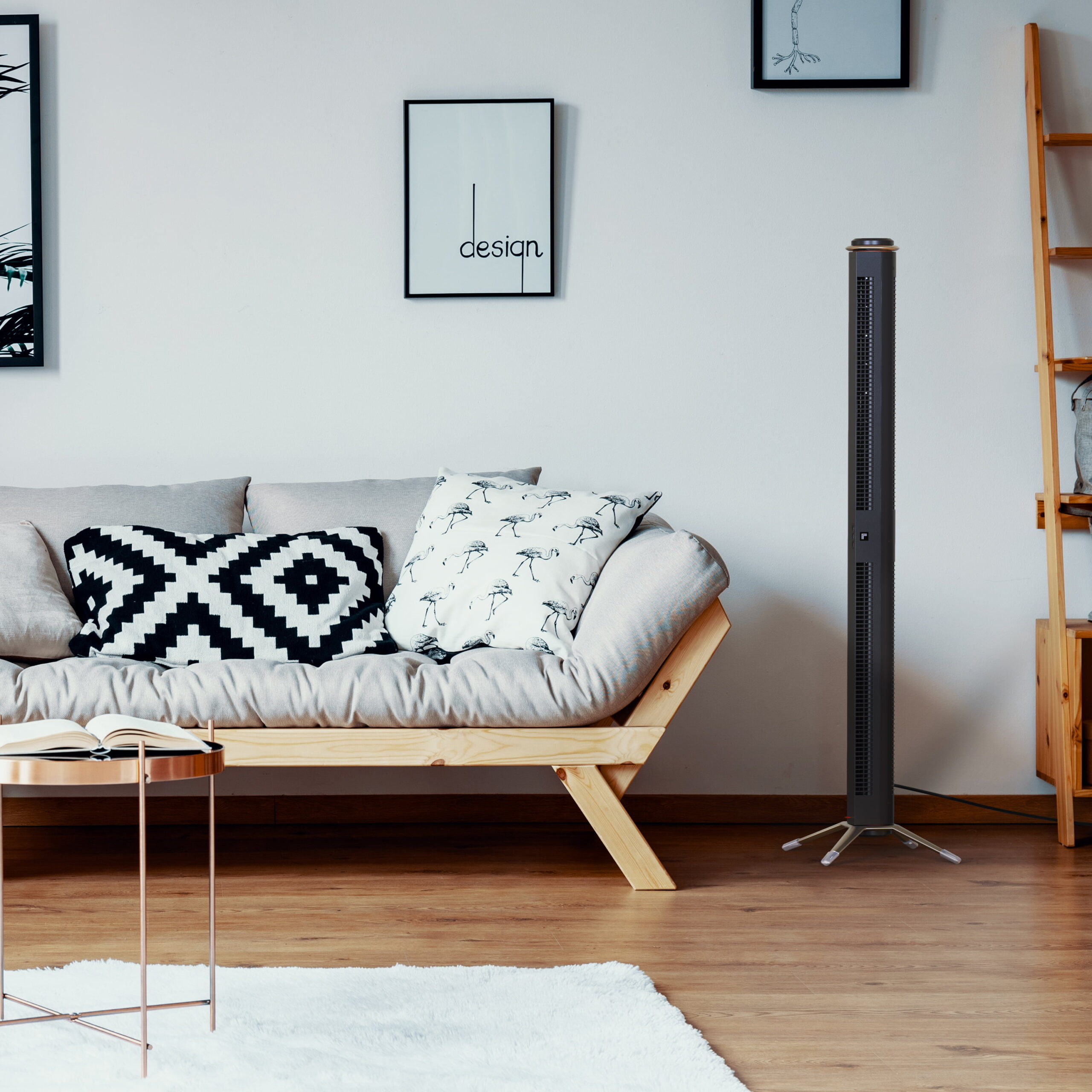 Sharper Image 50″ Tower Fan Airbar with Remote Control. Black