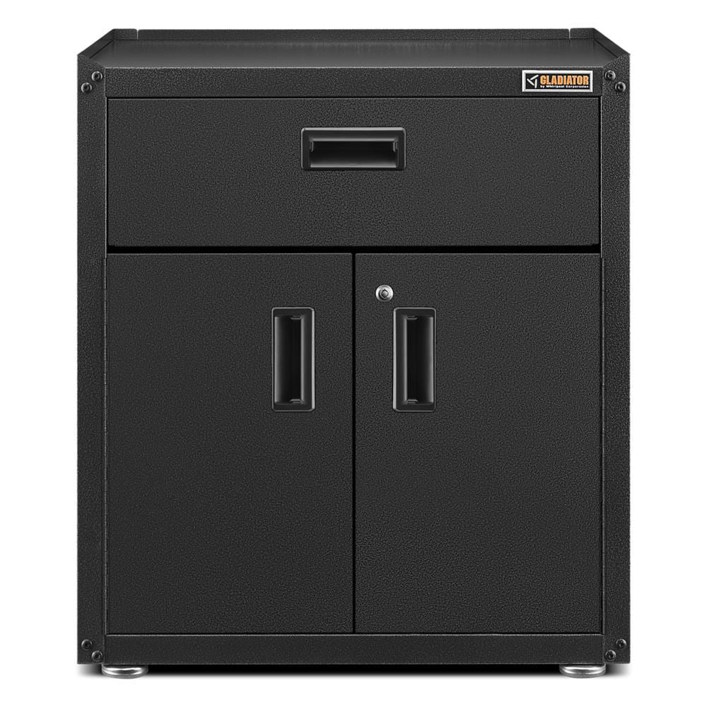 Gladiator GAGB28KDKSG Steel Freestanding Garage Cabinet in Black (28-in W x 31-in H x 18-in D)