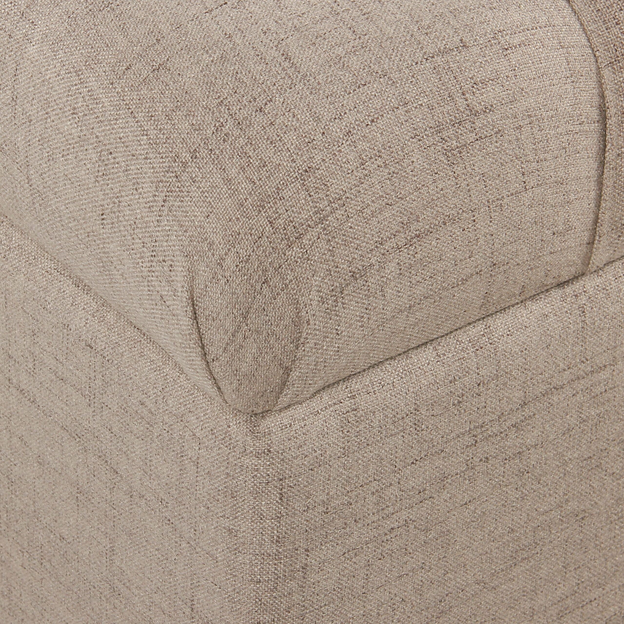 Fabric Upholstered Button Tufted Wooden Bench With Hinged Storage. Beige and Brown- Saltoro Sherpi