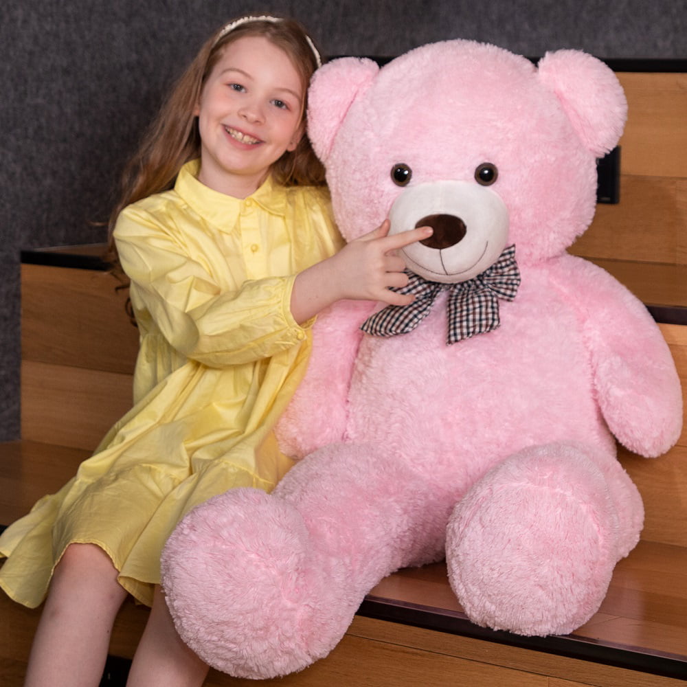 MorisMos Giant Teddy Bear 39.3” Stuffed Animal Soft Big Bear Plush Toy. Pink