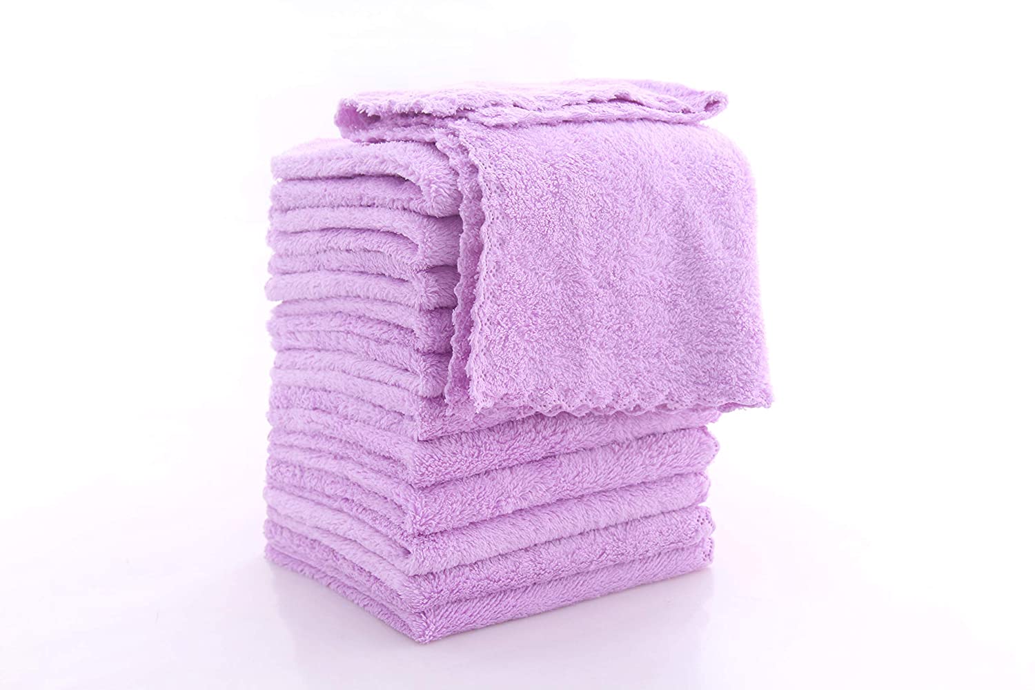 Spotted Play Baby Washcloths. 12 Piece (Violet Purple)