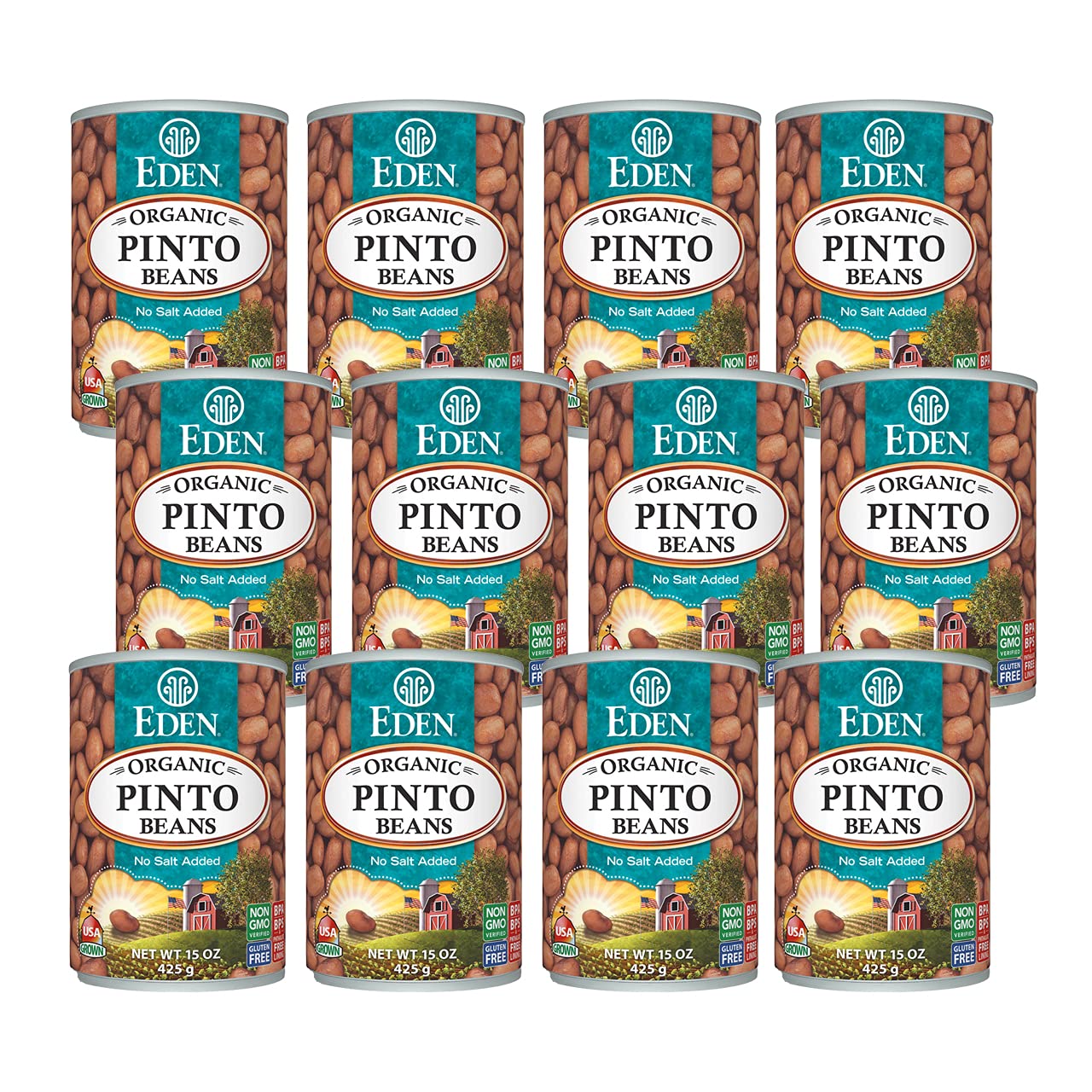 Eden Organic Pinto Beans. 15 oz Can (12-Pack)