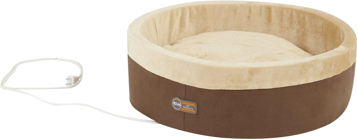 K&H Pet Products Thermo-Kitty Cat Bed. Mocha (Small)