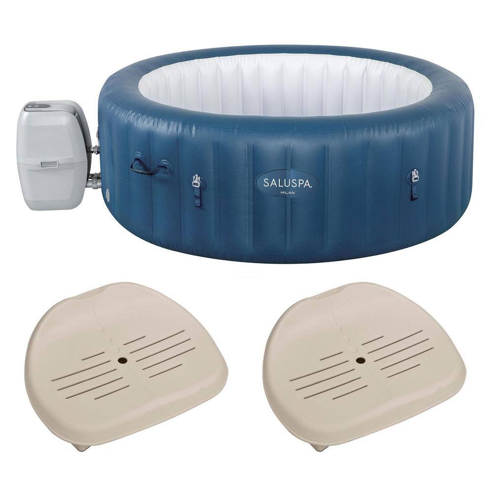 Bestway 60030E-BW + 2 x 28502E SaluSpa Milan Airjet Plus 6-Person Inflatable Hot Tub with 2-PureSpa Seats