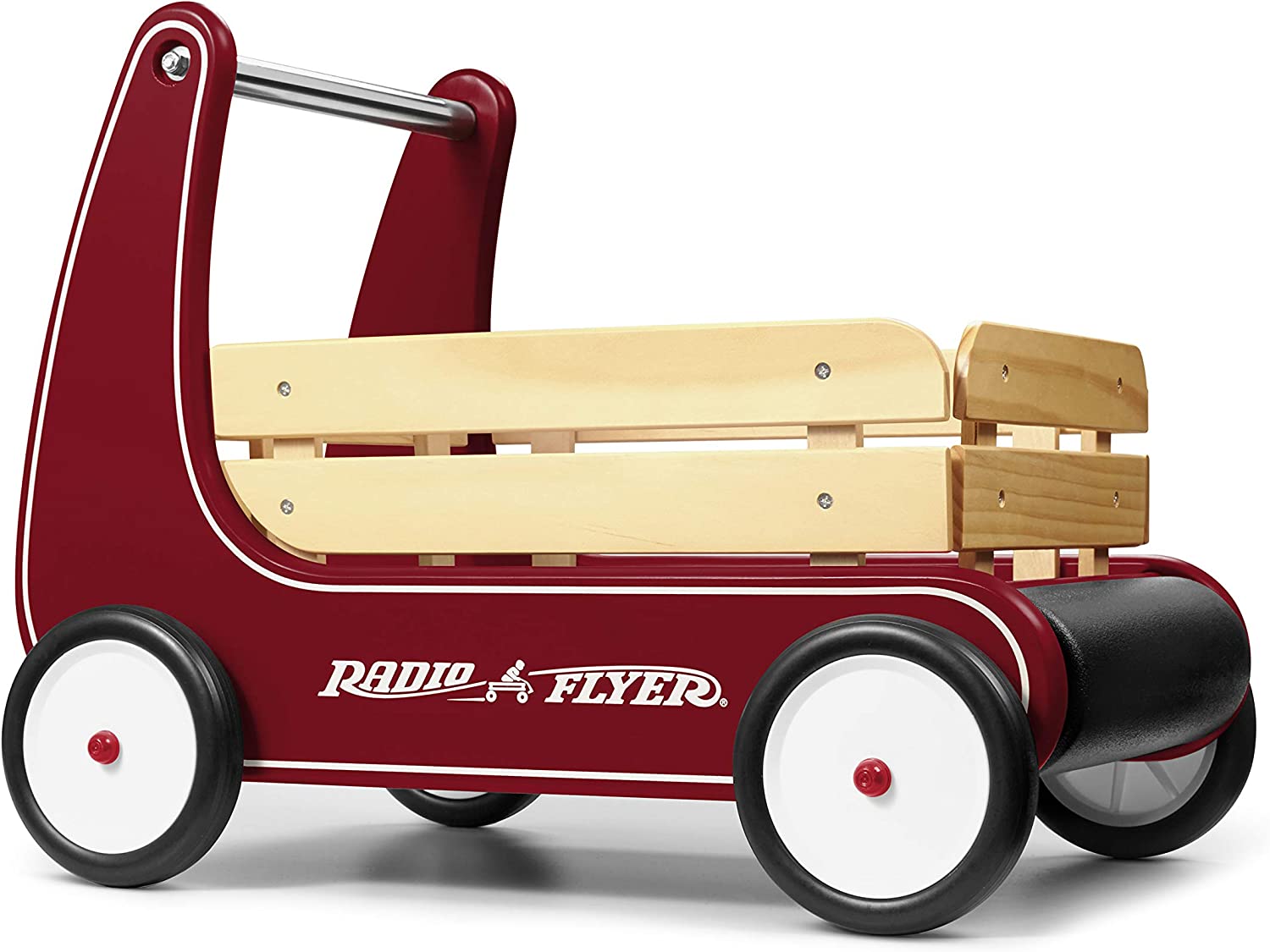 Radio Flyer Classic Walker Wagon. Sit to Stand Toddler Toy. Wood Walker. For Ages 1-4. Red