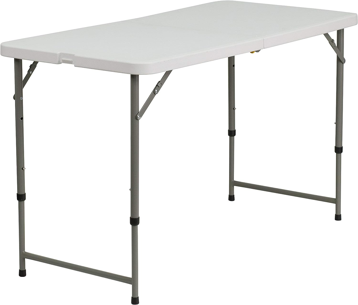 Flash Furniture Elon 2.85-Foot Square Granite White Plastic Folding Table | Waterproof | Impact and Stain Resistant