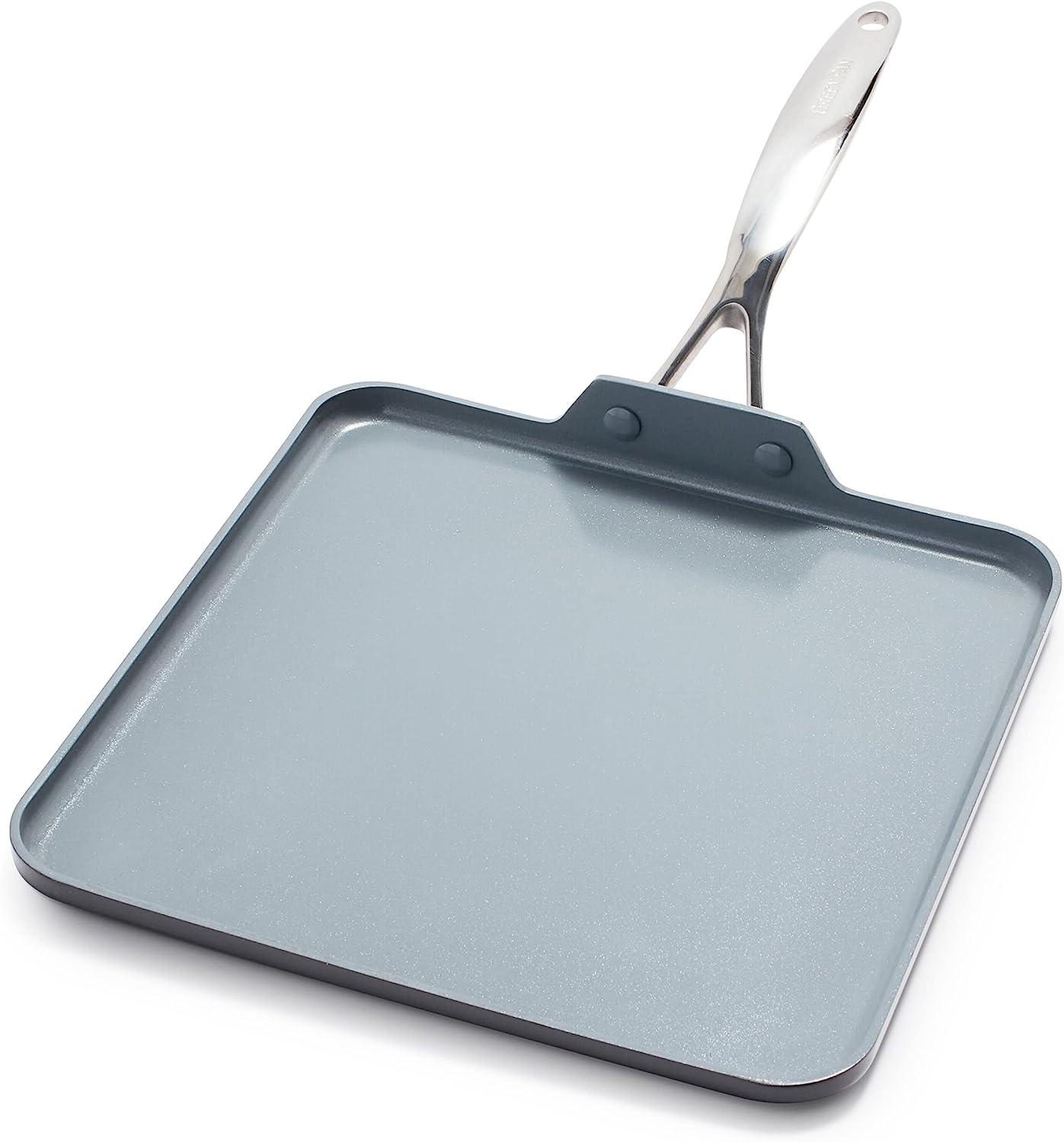 GreenPan Valencia Pro Hard Anodized Healthy Ceramic Nonstick 11″ Griddle Pan. PFAS-Free. Induction. Dishwasher Safe. Oven Safe. Gray