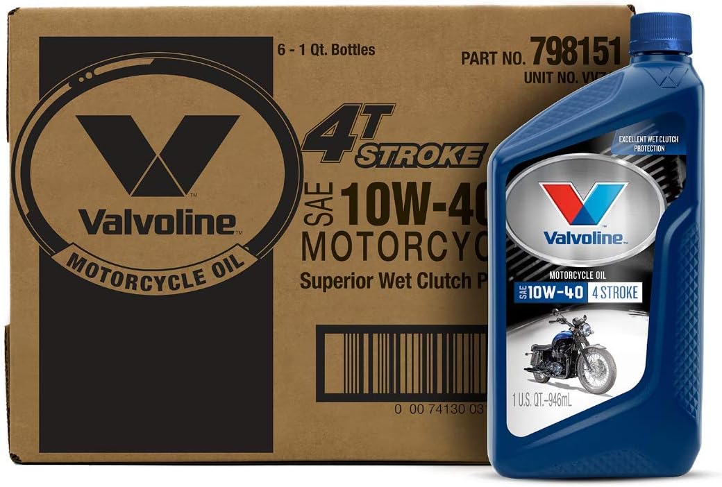 Valvoline 4-Stroke Motorcycle SAE 10W-40 Motor Oil 1 QT. Case of 6