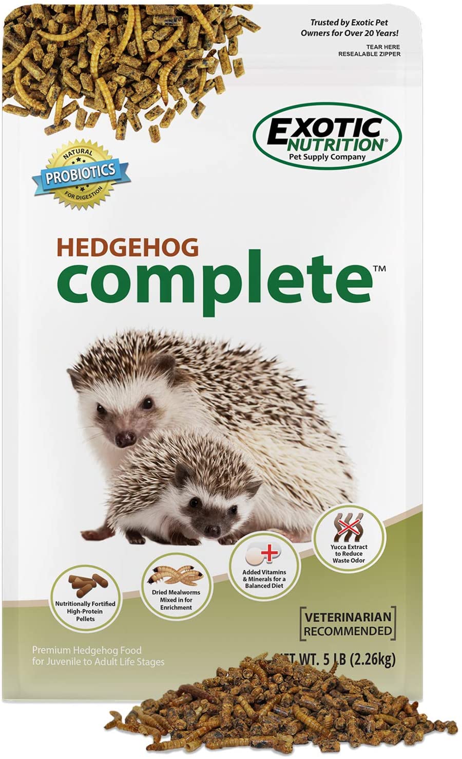 Exotic Nutrition Hedgehog Complete Hedgehog Food. 5 Pound (Pack of 1)