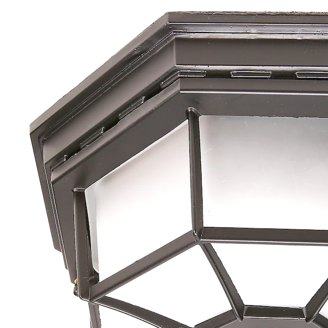 Secure Home  11.9-in W Black Outdoor Flush Mount Light