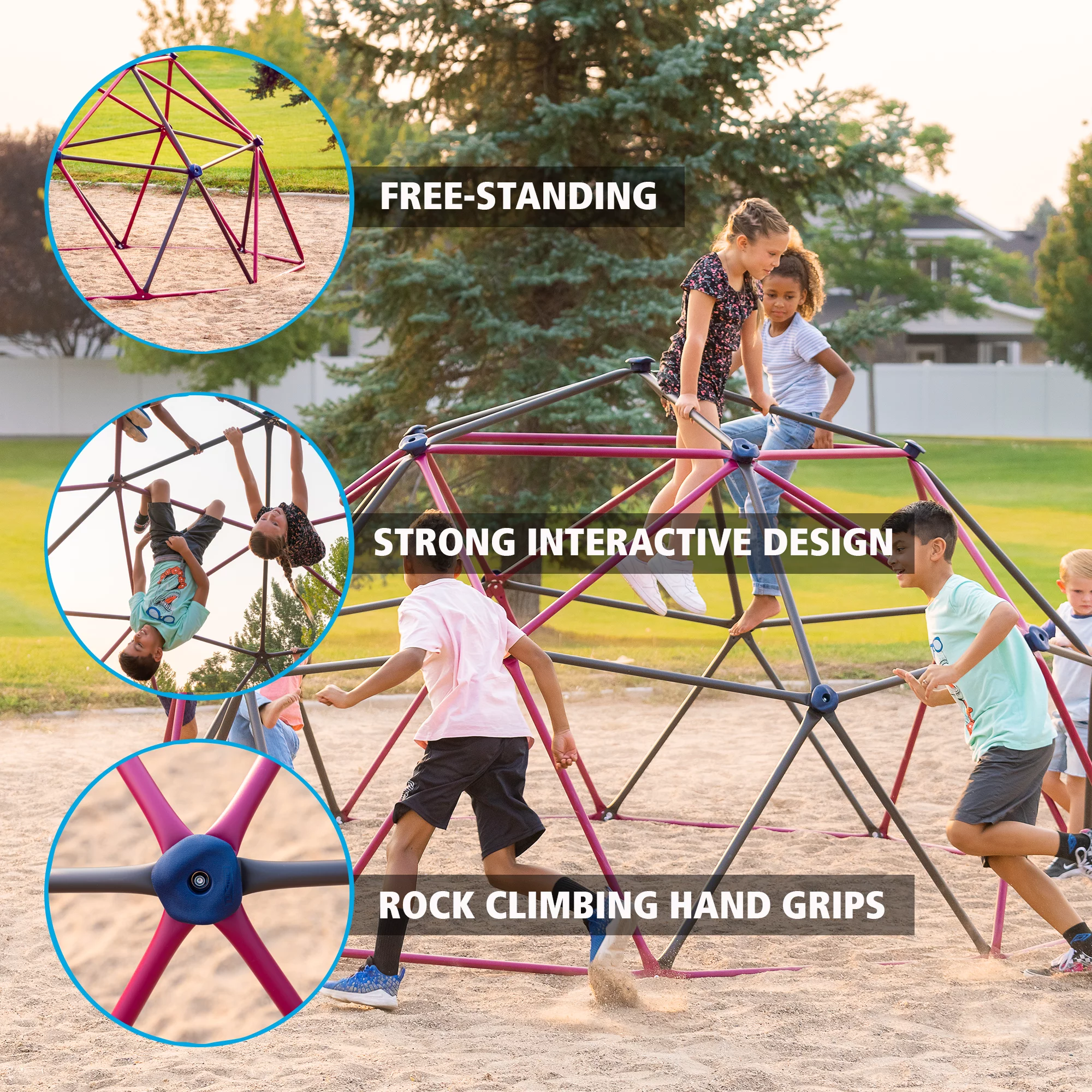 Lifetime 66″ Steel Playground Climbing Dome. Berry and Brown