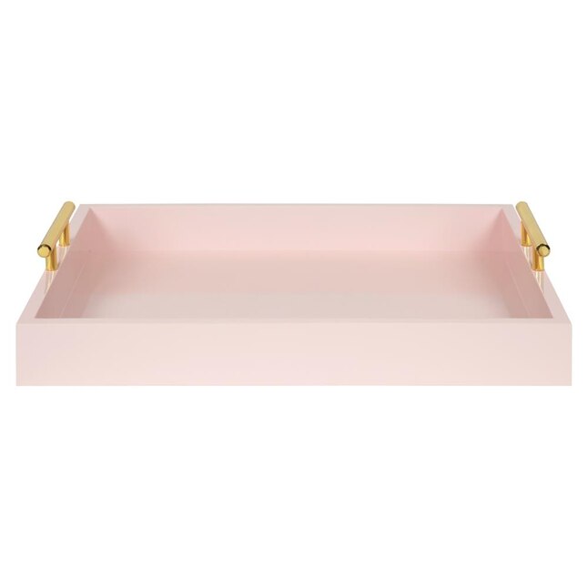 Kate and Laurel  12.25-in x 16.5-in Pink Decorative Tray