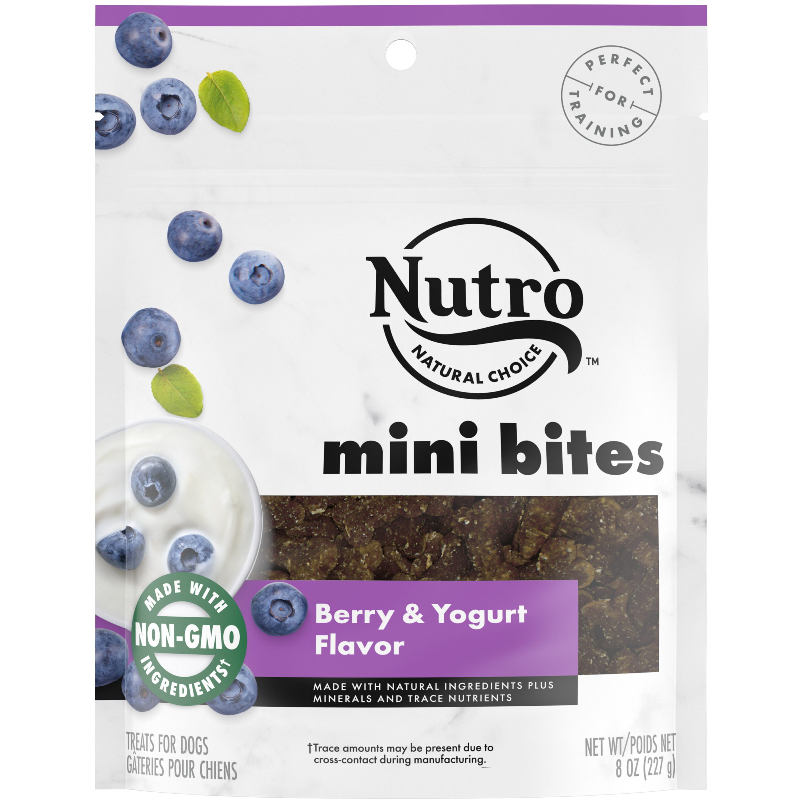 NUTRO Mini Bites Dog Treats Berry & Yogurt Flavor. 8 oz. Bag
