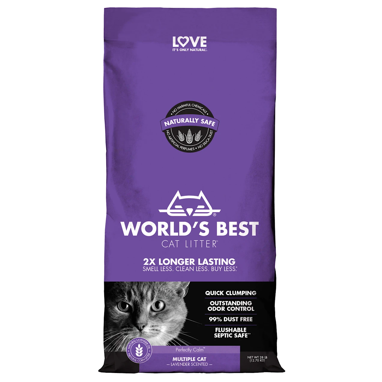 World-s Best Original Series Lavender Scented Multi Corn Cat Litter. 28 lbs.
