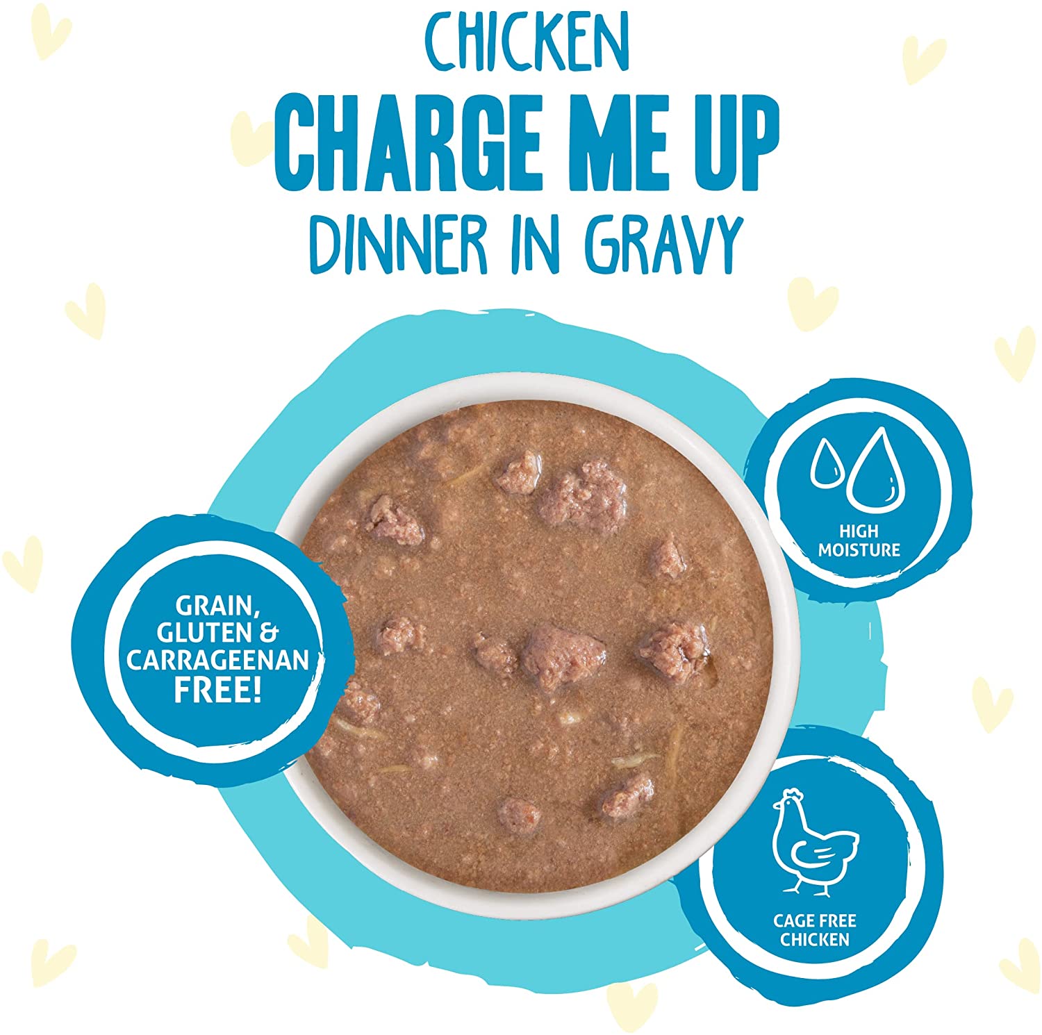Weruva Wet Cat Food B.F.F. OMG - Best Feline Friend Oh My Gravy!. Chicken Charge Me Up with Chicken in Gravy. 2.8oz Pouch (Pack of 12)