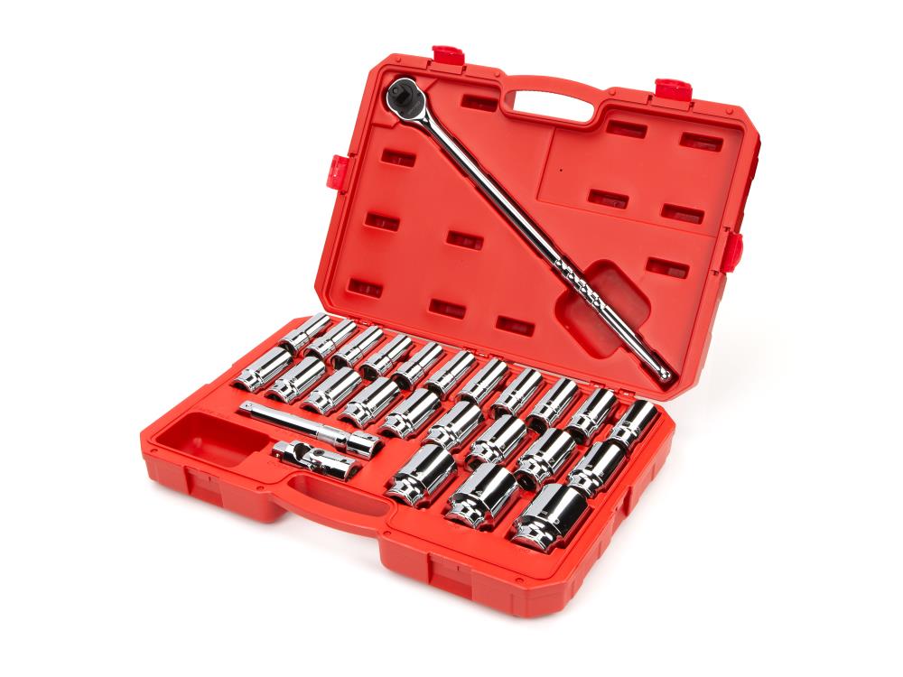 TEKTON 27-Piece Metric 3/4-in Drive 6-point Set Deep Socket Set