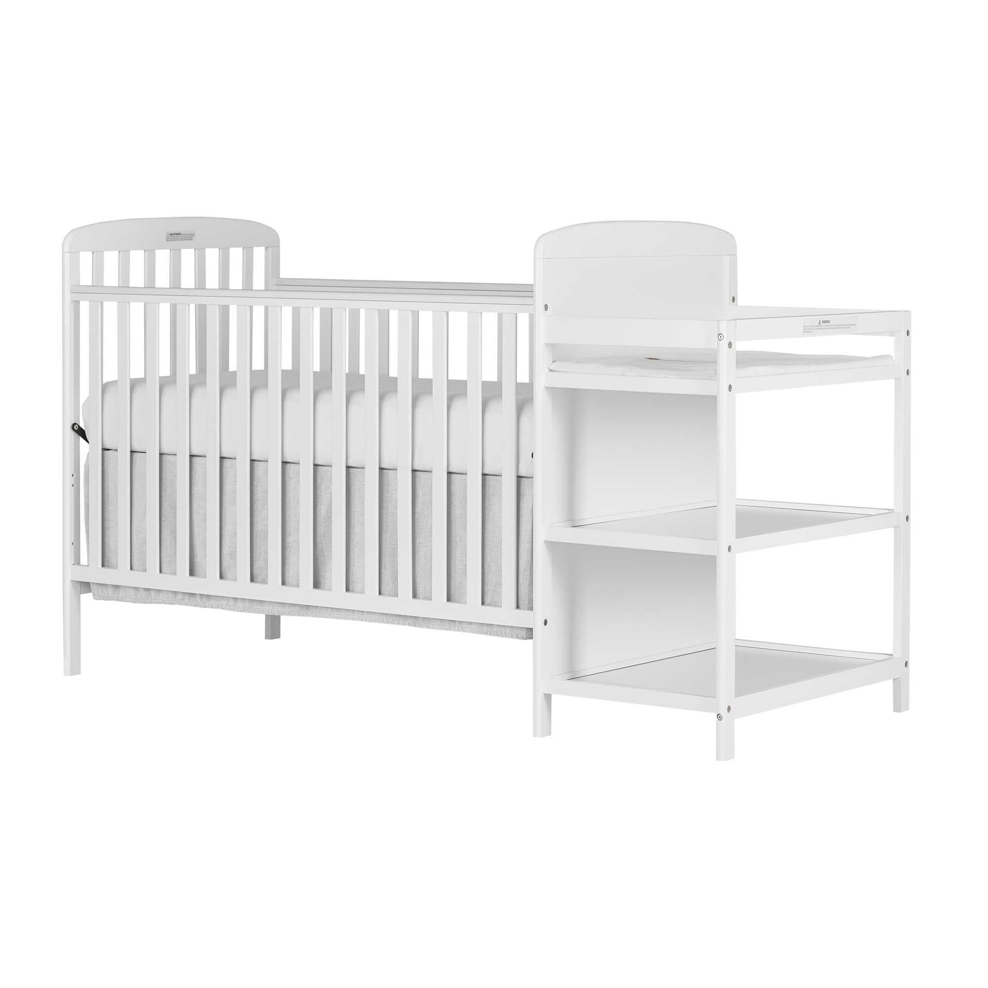 Dream On Me Anna 4-in-1 Full Size Crib and Changing Table Combo in White