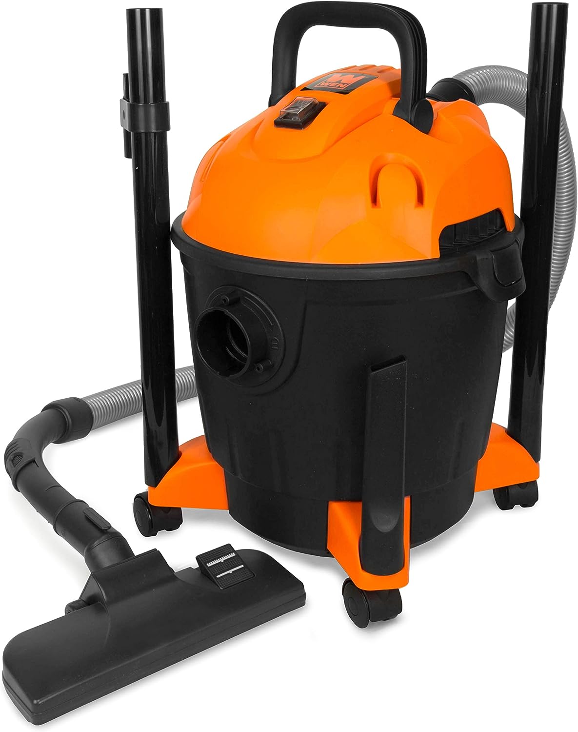 WEN VC4710 10-Amp 5-Gallon Portable HEPA Wet/Dry Shop Vacuum and Blower with 0.3-Micron Filter. Hose. and Accessories.Orange