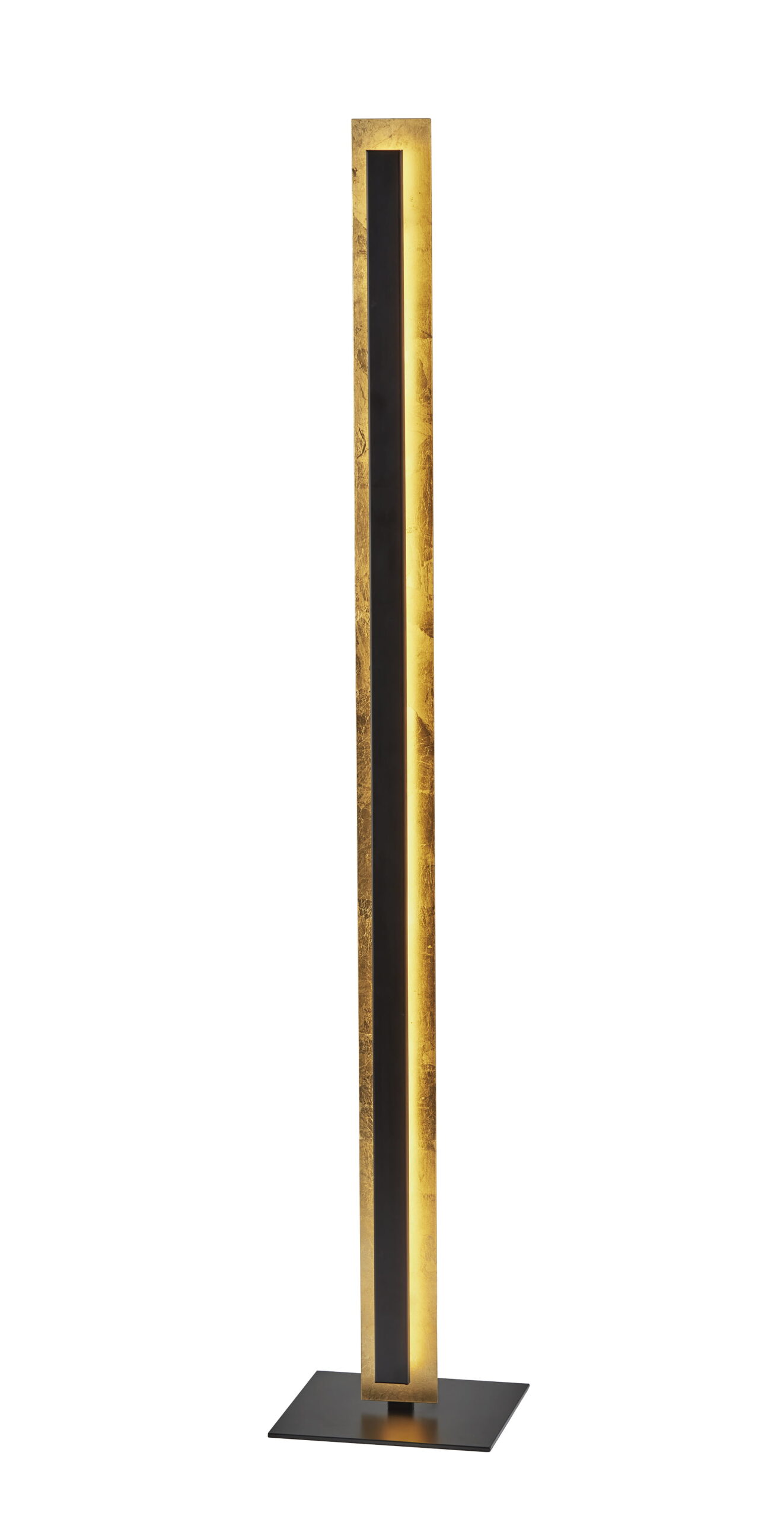 Adesso Hayden LED Floor Lamp Black with Gold Foil. Black Metal with Gold Foil Shade