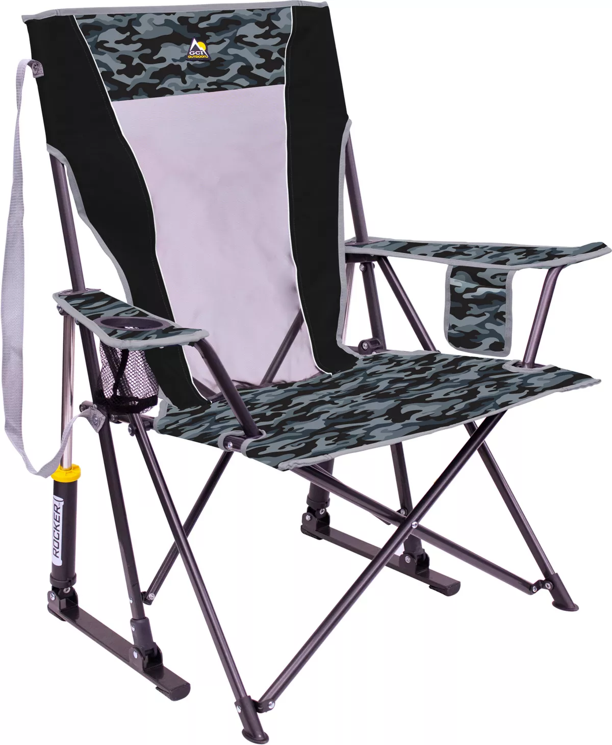 GCI Outdoor Comfort Pro Rocker Chair. Black/Gray Camo