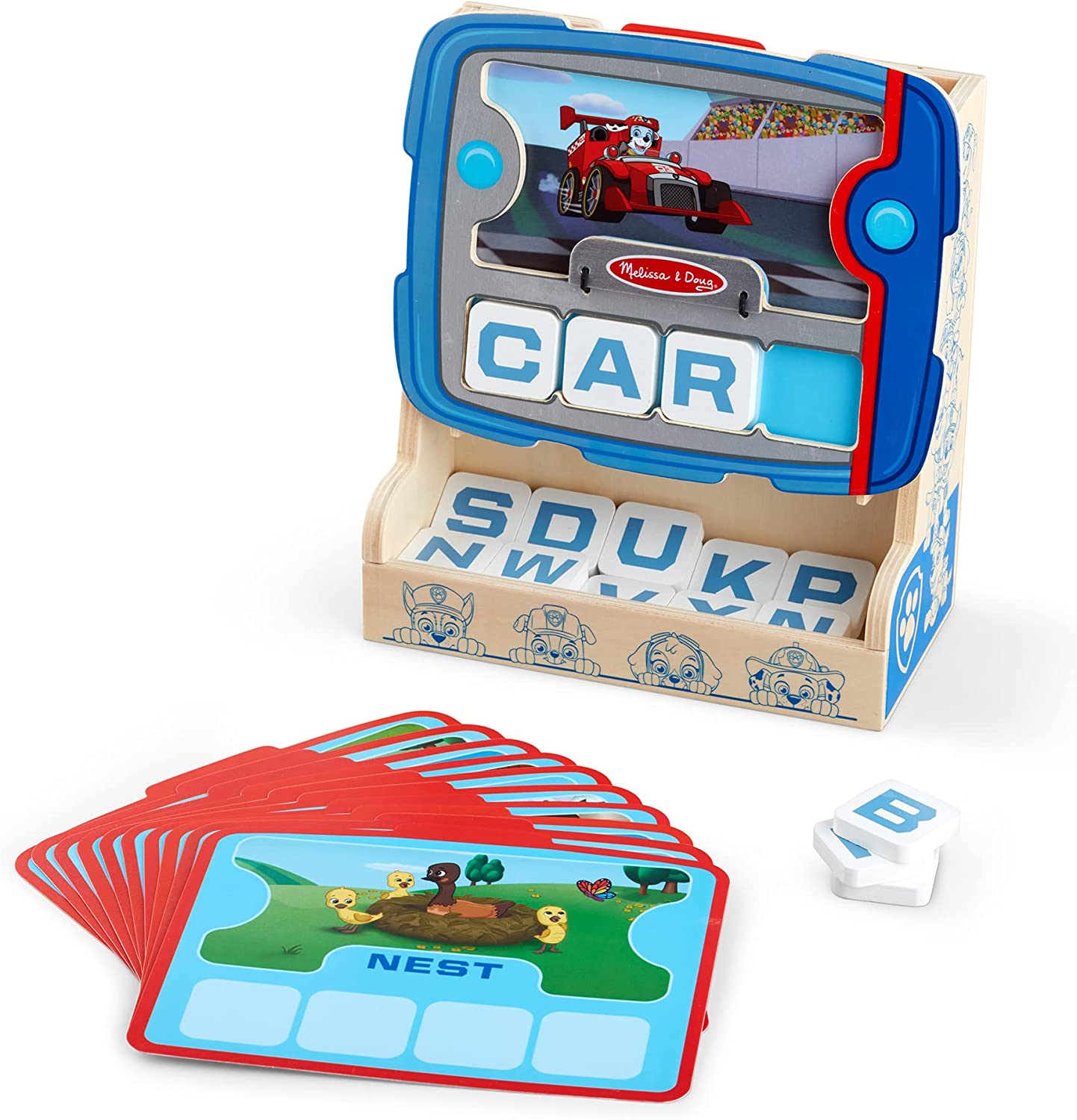 Melissa & Doug PAW Patrol Wooden See & Spell Pup Pad Game - PAW Patrol Spelling Activity. PAW Patrol Toys. Word Games For Kids Ages 4+ - FSC-Certified Materials