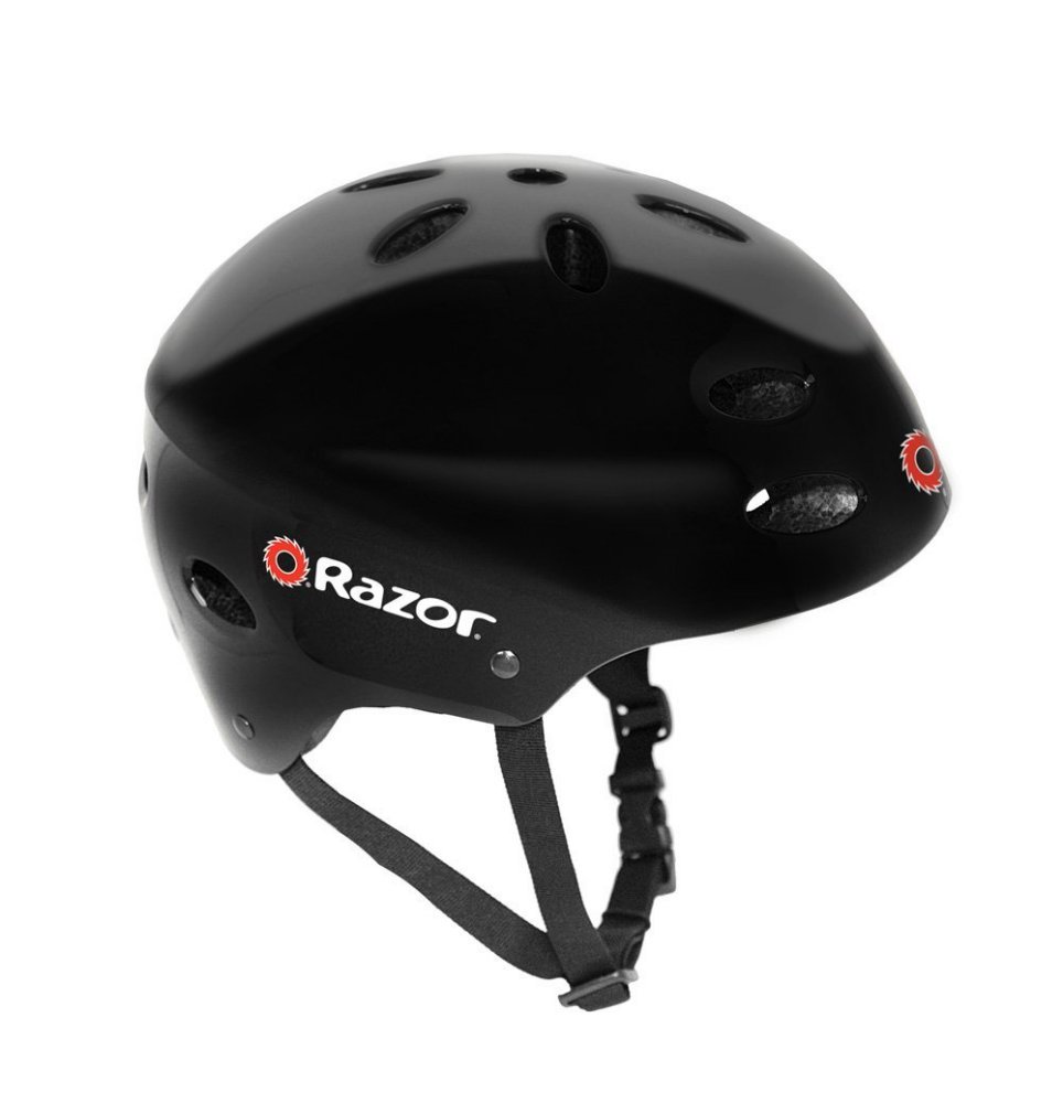 Razor V17 Childrens Outdoor Bike/Scooter/Skateboard Helmet. Gloss Black (2 Pack)