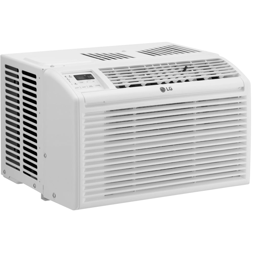 LG 6.000 BTU Window Air Conditioner. Cools 250 Sq.Ft. (10′ x 25′ Room Size). Quiet Operation. Electronic Control with Remote. 2 Cooling & Fan Speeds. 2-Way Air Deflection. Auto Restart. 115V
