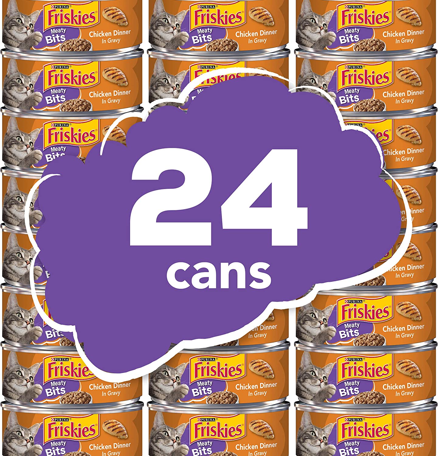 Purina Friskies Gravy Wet Cat Food Meaty Bits Chicken Dinner in Gravy - (24) 5.5 oz. Cans