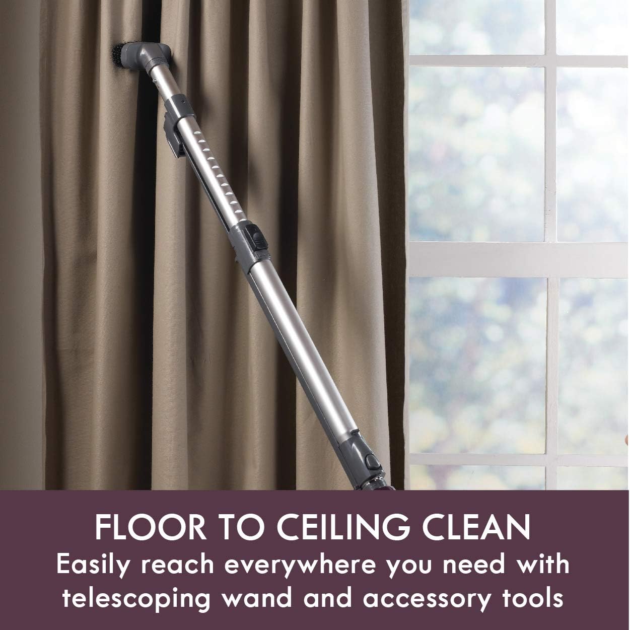 Kenmore Friendly Lightweight Bagless Compact Canister Vacuum with Pet Powermate. HEPA. Extended Telescoping Wand. Retractable Cord and 2 Cleaning Tools. Eggplant