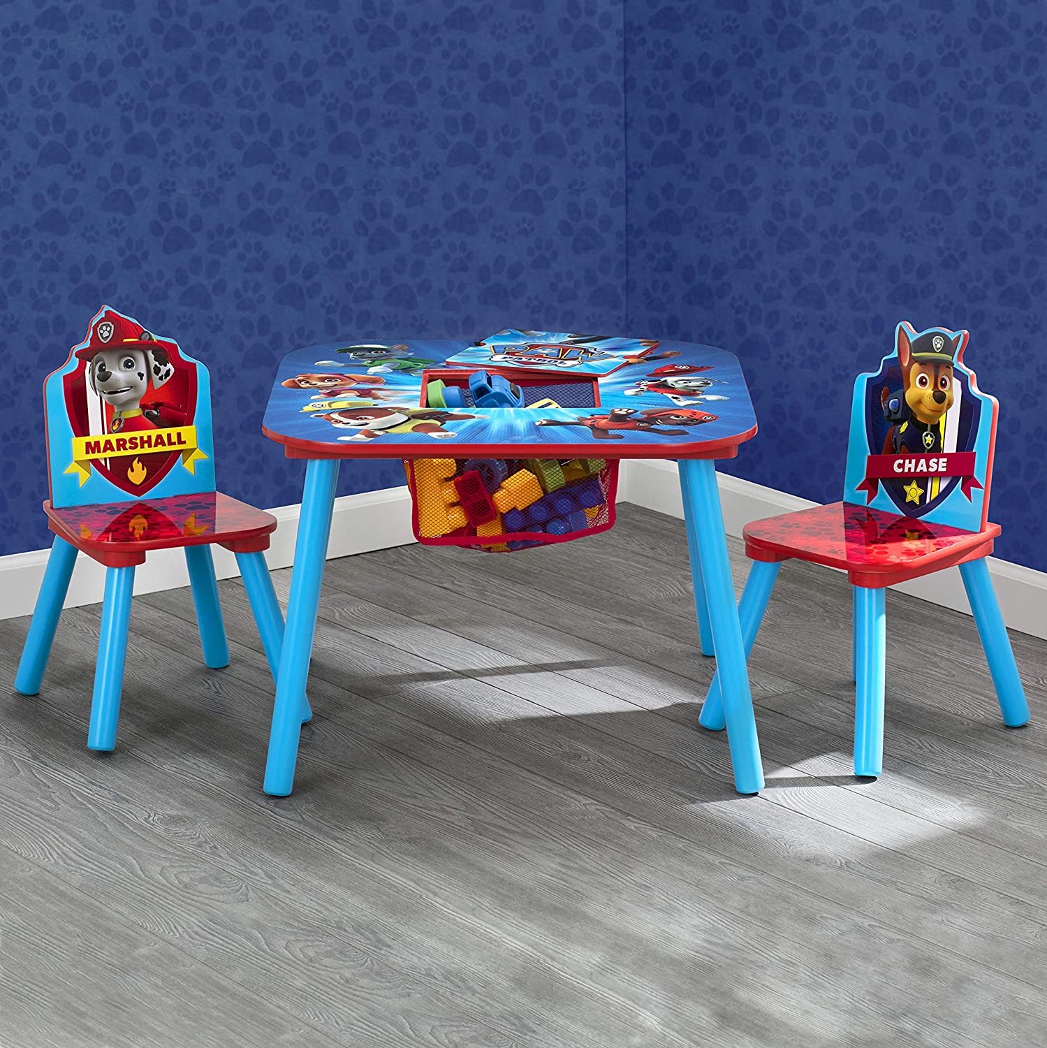 Delta Children Kids Table and Chair Set With Storage (2 Chairs Included) - Ideal for Arts & Crafts. Snack Time. Homeschooling. Homework & More. Nick Jr. PAW Patrol