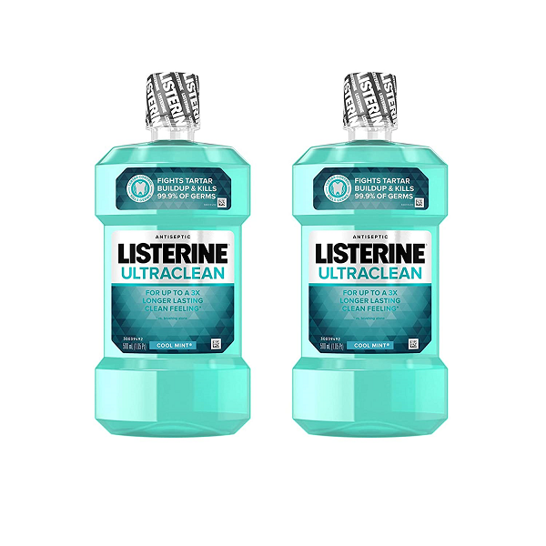 Listerine Ultraclean Oral Care Antiseptic Mouthwash Help Fight Bad Breath Germs