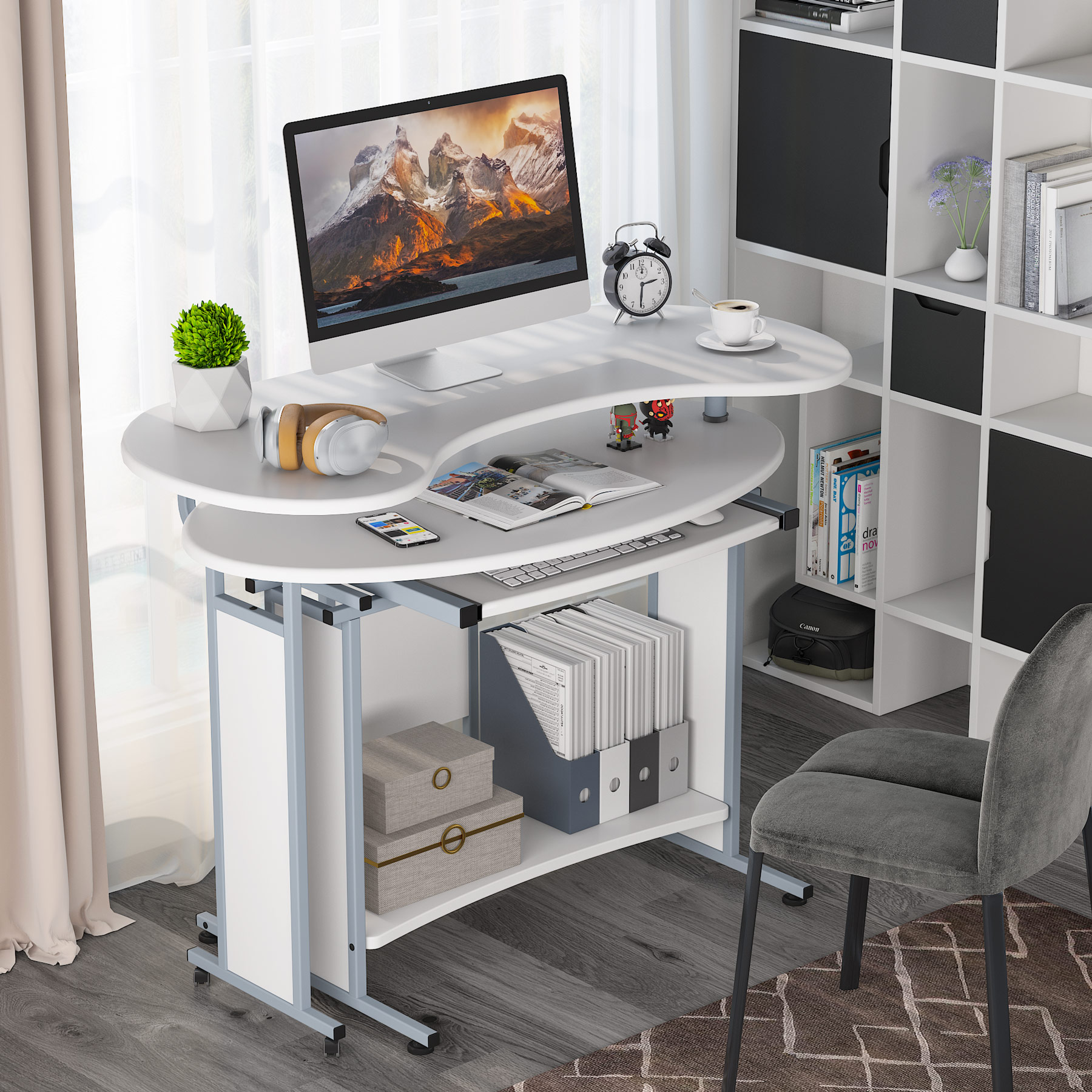 L-Shaped Computer Desk. TribeSigns Rotating Corner Desk & Modern Office Study Workstation for Home Office or Living Room