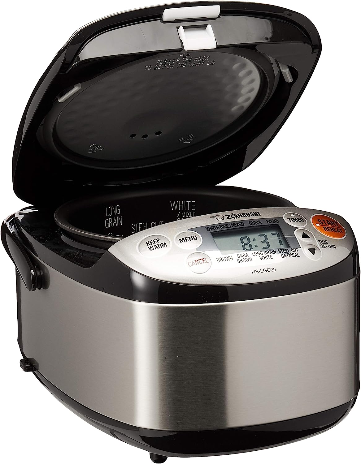 Zojirushi NS-LGC05XB Micom Rice Cooker & Warmer. 3-Cups (uncooked). Stainless Black