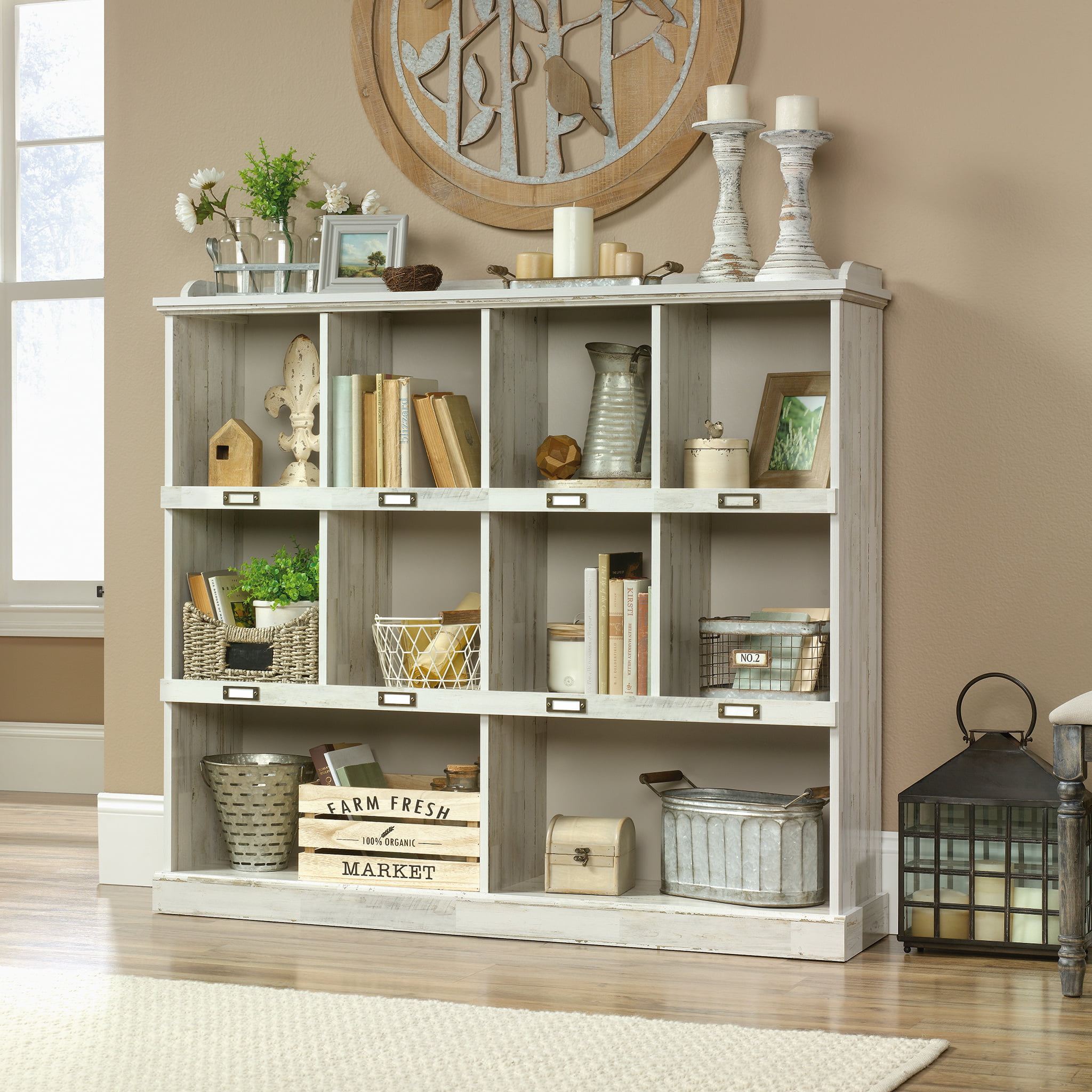 Sauder Barrister Lane Storage Bookcase. White Plank Finish