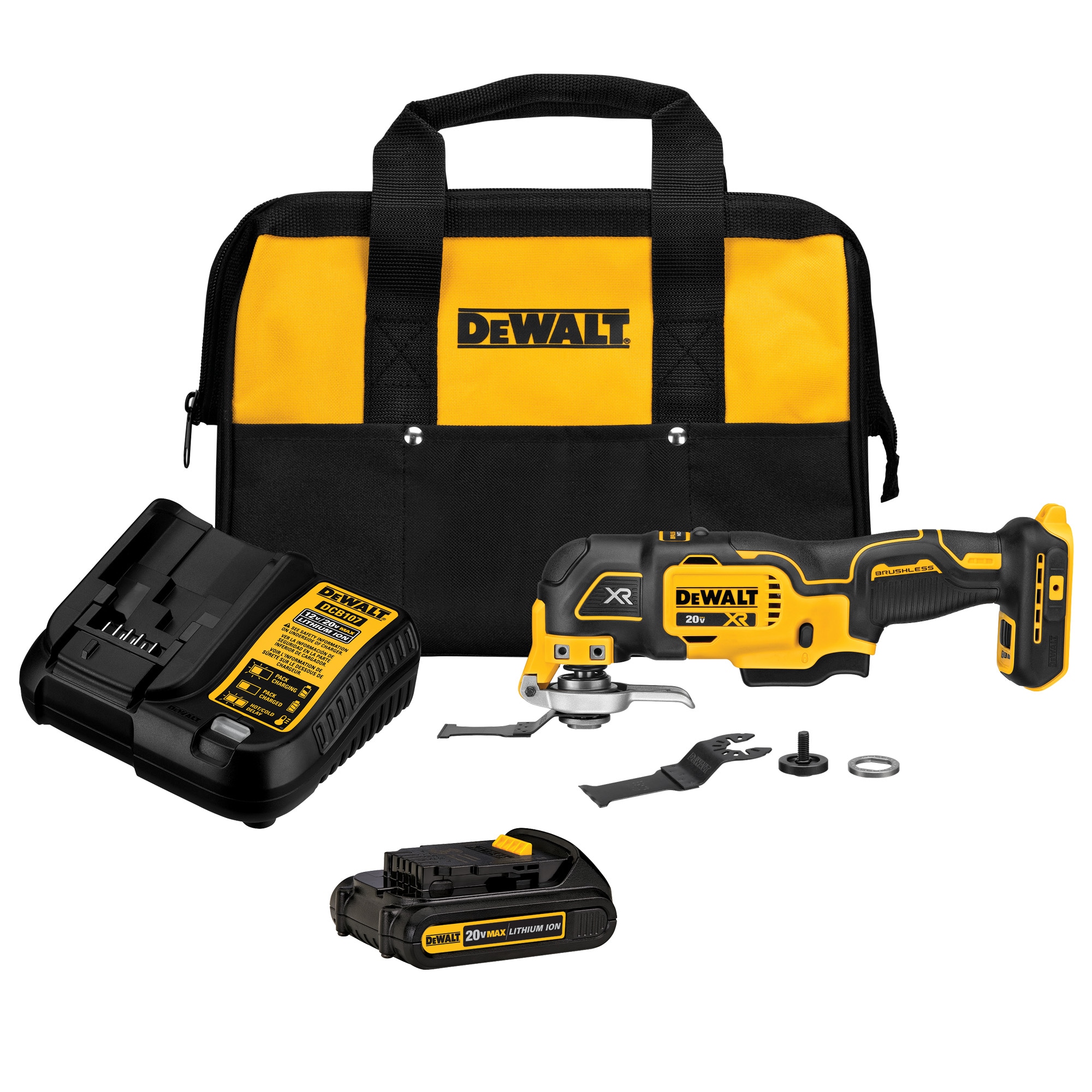 DEWALT DCS356C1 6-Piece Brushless 20-volt Max 3-speed Oscillating Multi-Tool Kit with Soft Case (1-Battery Included)