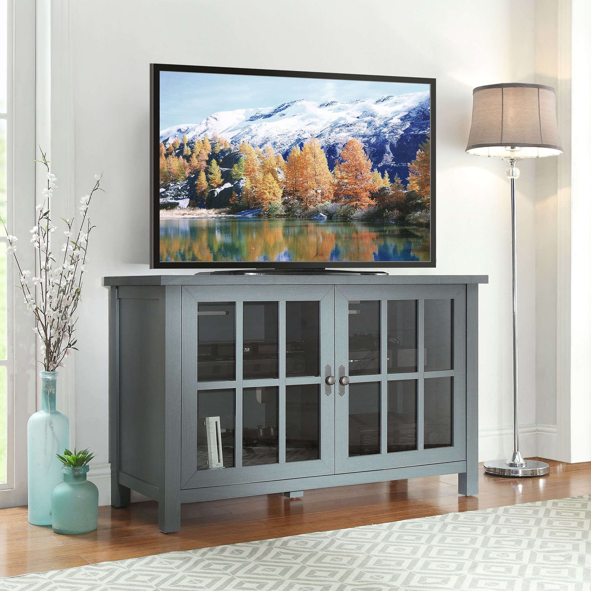 Better Homes & Gardens Oxford Square TV Stand for TVs up to 55″. Antique Blue