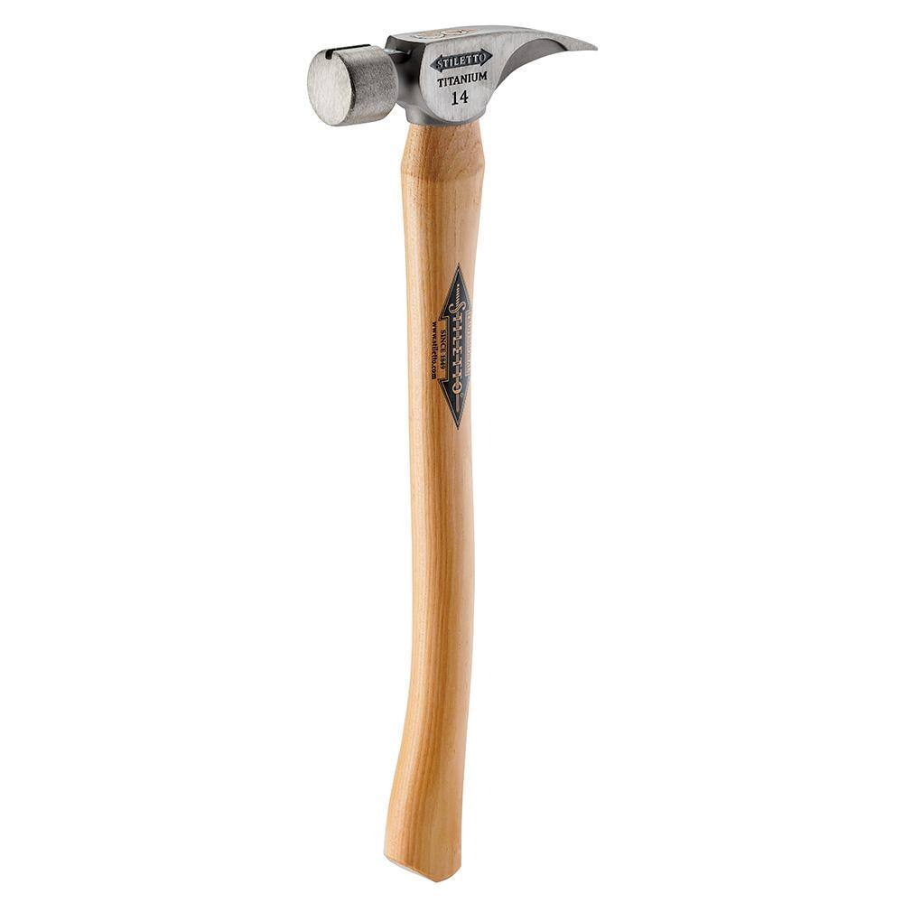 Stiletto TI14SC 14 Oz. Titanium Smooth Face Hammer with 18 in. Curved Hickory Handle
