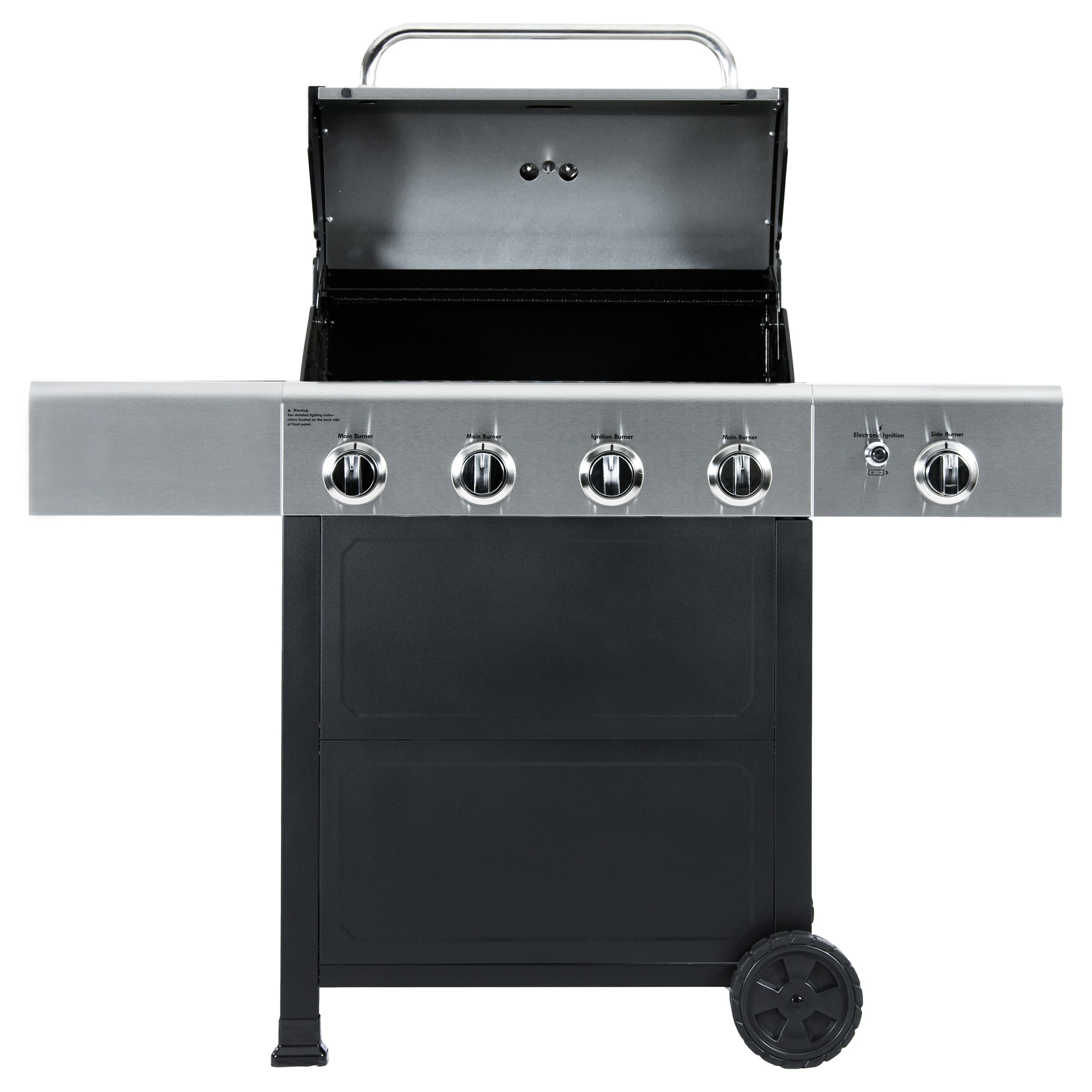 Kenmore Black and Stainless Steel 4-Burner Liquid Propane Gas Grill with 1 Side Burner