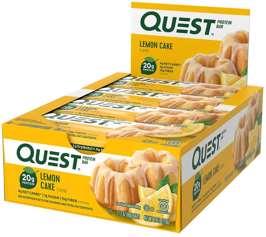 Quest Nutrition Protein Bar. Lemon Cake. 12 Count