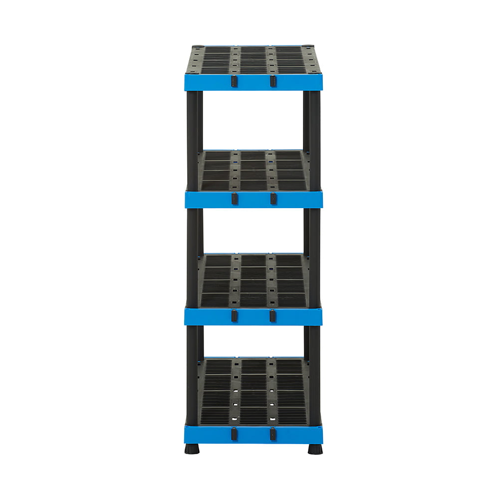 HART 4 Tier 20″ x 48″ Interlocking Plastic Storage Shelving Unit. Black