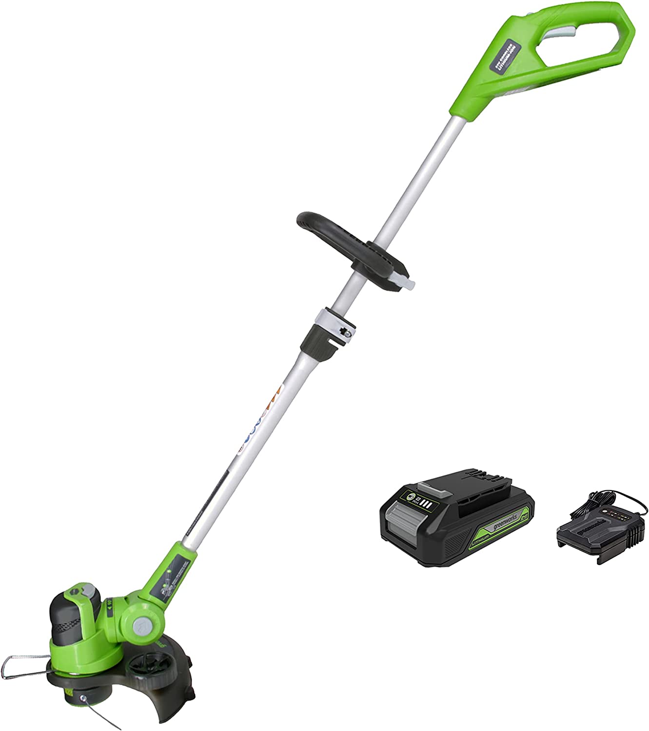 Greenworks 24V 12-Inch Cordless String Trimmer. 2.0 AH Battery Included. ST24B210
