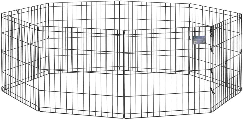MidWest Wire Dog Exercise Pen with Step-Thru Door. Black E-Coat. 48-in