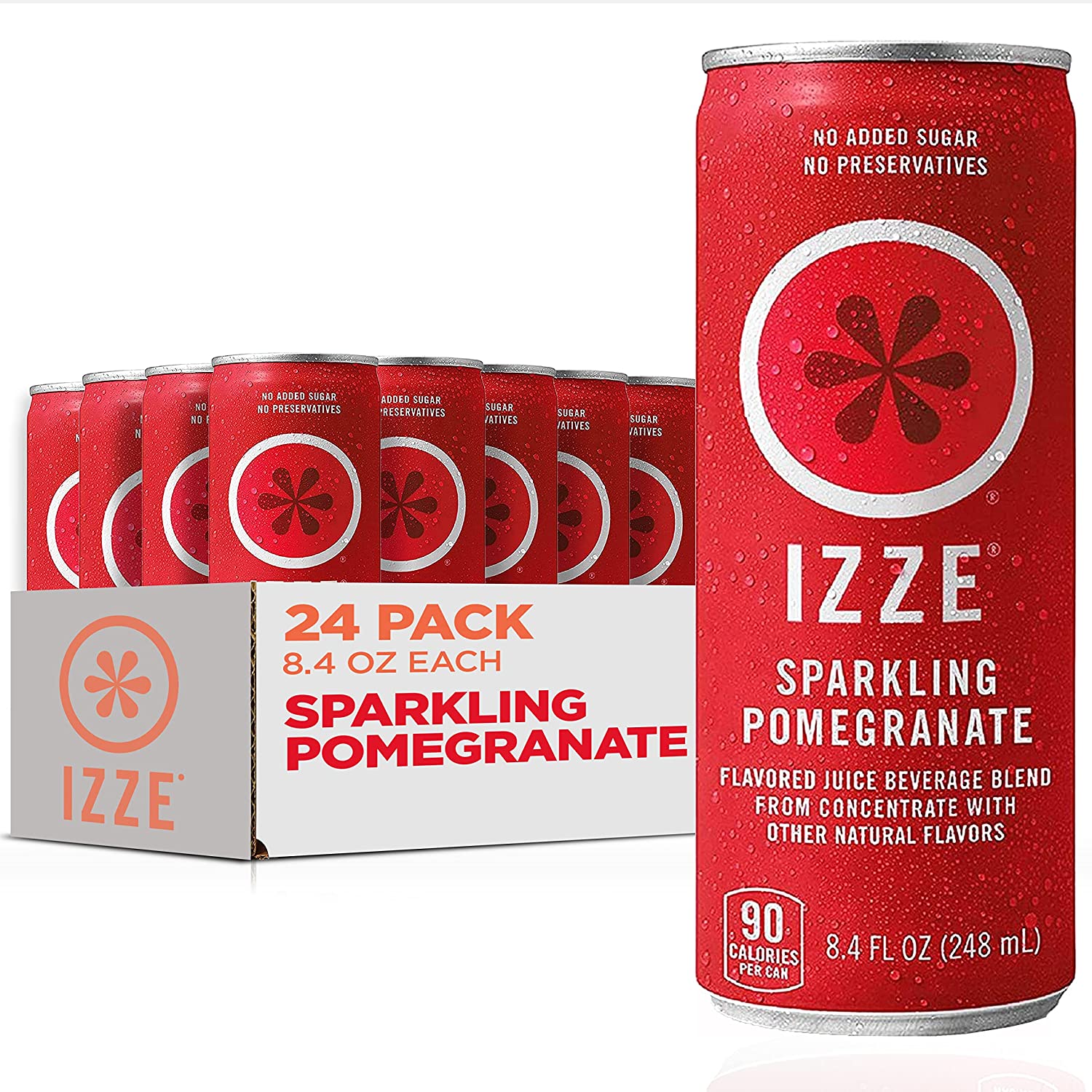 IZZE Sparkling Juice. Pomegranate. 8.4 Fl Oz (24 Count)