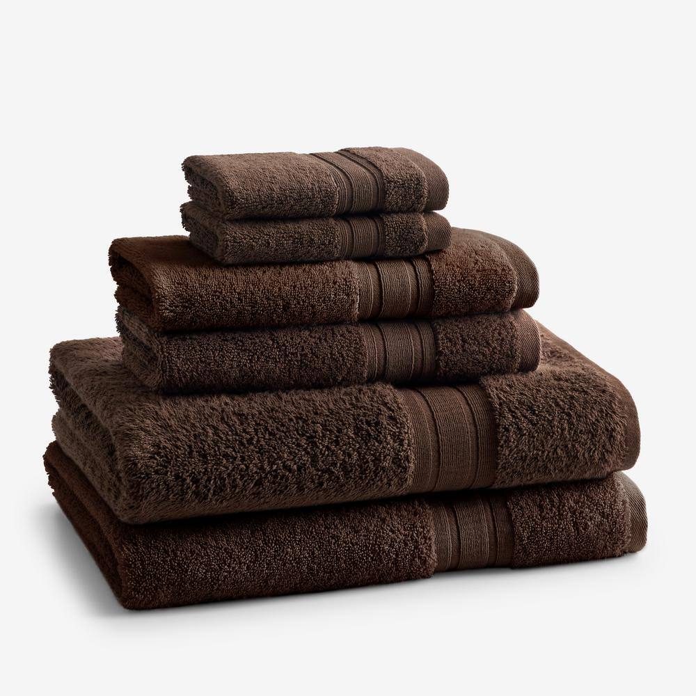 The Company Store  Company Cotton 6-Piece Espresso Turkish Cotton Bath Towel Set - Espresso