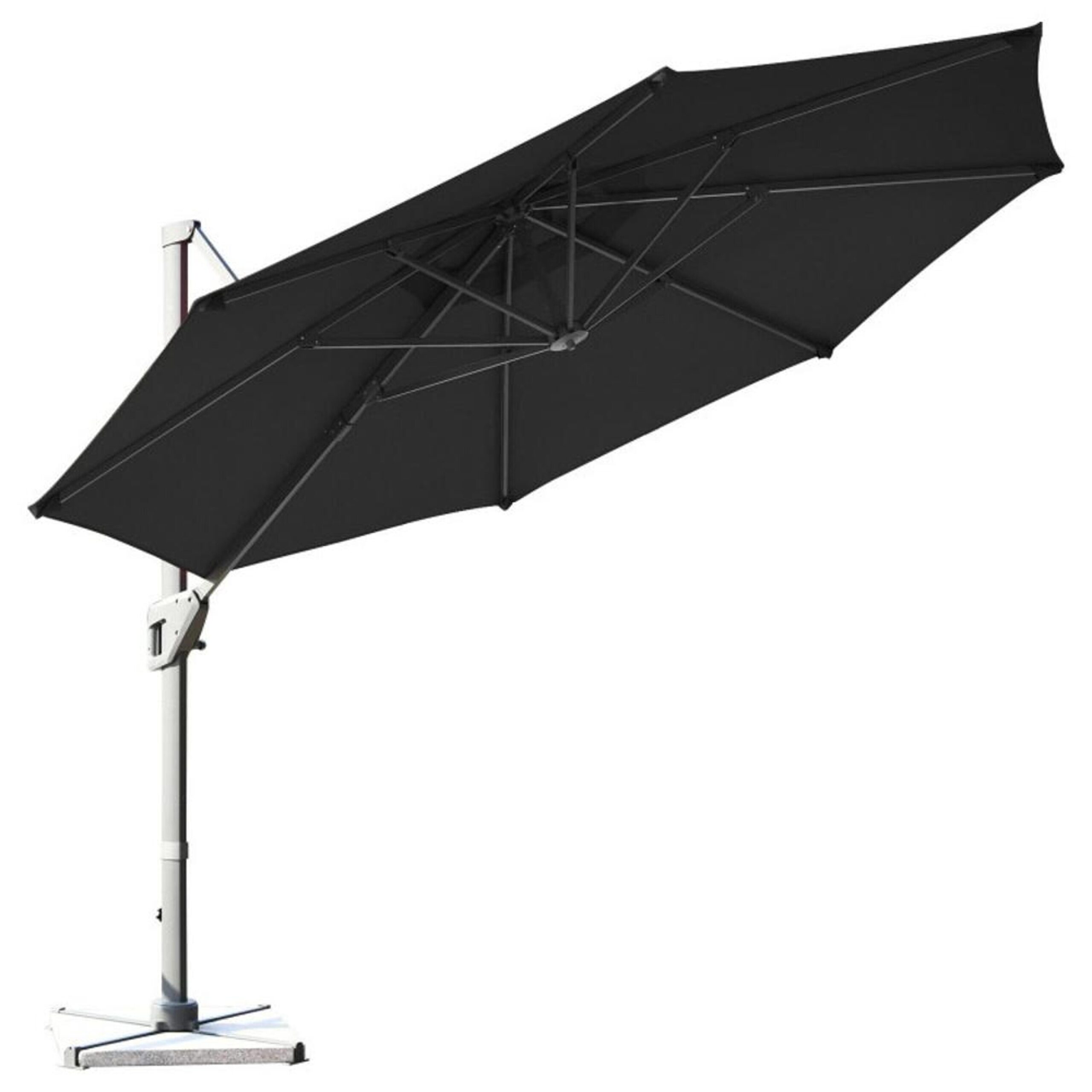Clihome 11 Ft Patio Cantilever Umbrella Outdoor Offset Umbrella with 360 degree Rotation and Tilt System Without Weight Base