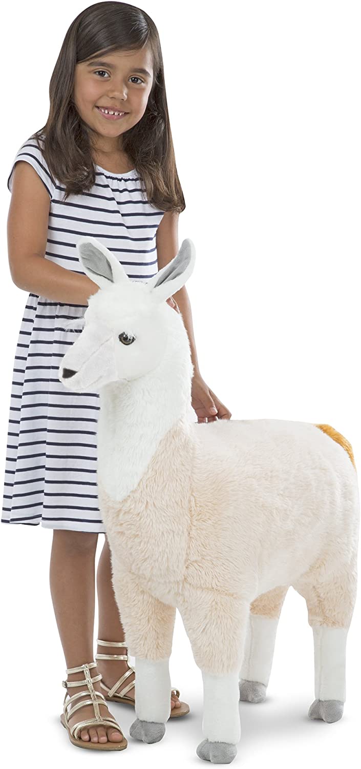 Melissa & Doug Standing Lifelike Plush Llama Stuffed Animal (31 x 30 x 9.5 inches)