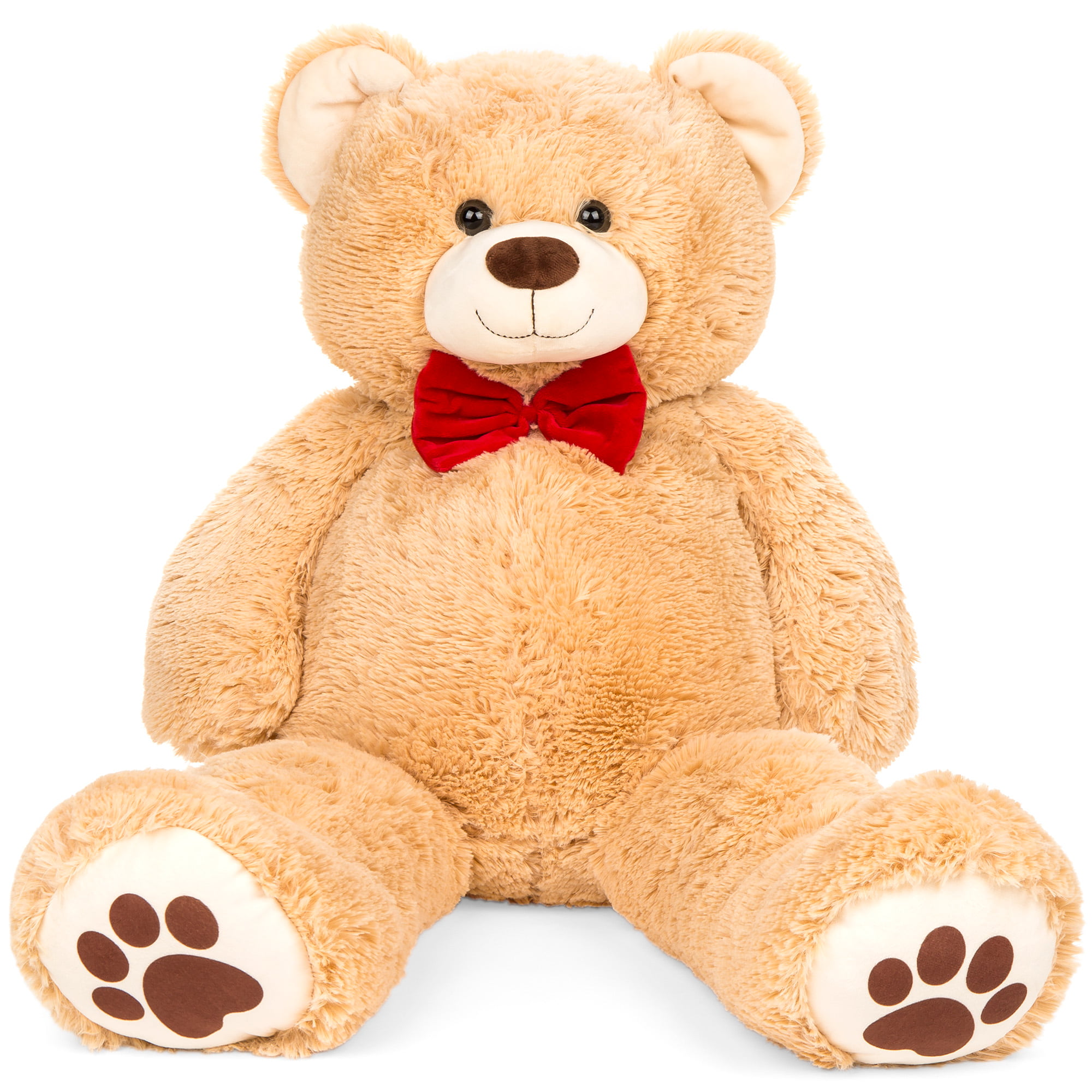 Best Choice Products 38in Giant Soft Plush Teddy Bear Stuffed Animal Toy w/ Bow Tie. Footprints - Brown