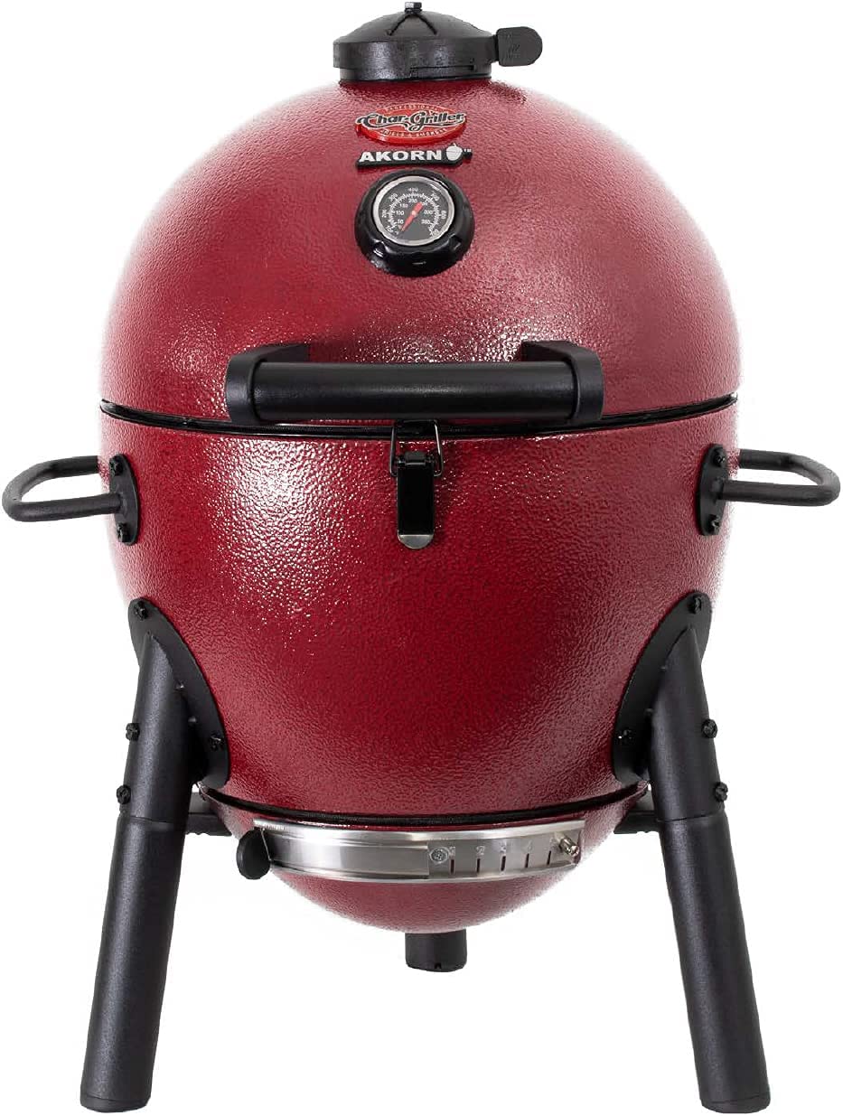 Char-Griller E06614 AKORN Jr. Portable Kamado Charcoal Grill. Red