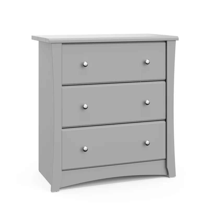 Storkcraft 03663-30F Crescent 3-Drawer Pebble Gray Chest (33.4 in. H x 31.5 in. W x 17 in. D)
