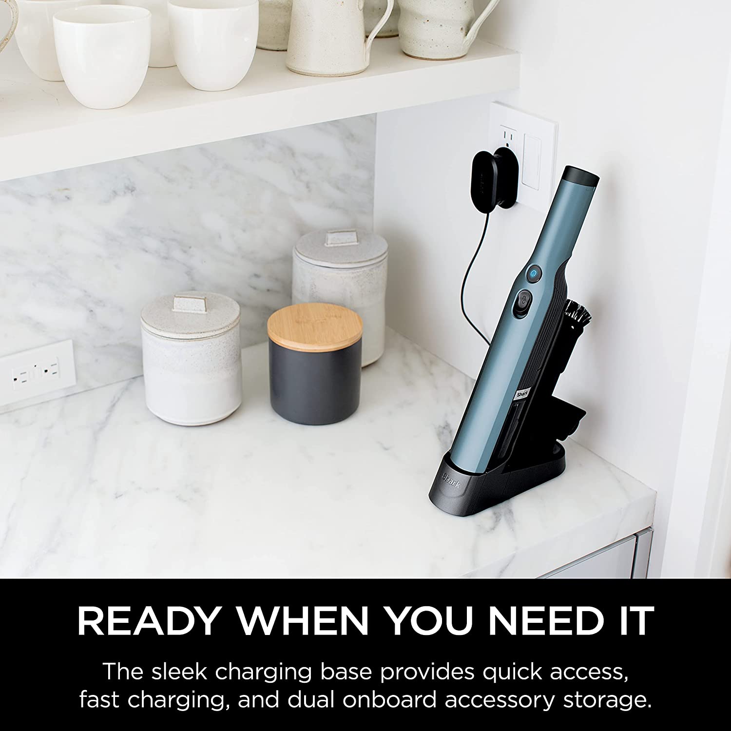 Shark WANDVAC Cordless Hand Vac Lightweight and Portable at 1.4 lbs. with Powerful Suction. Charging Dock. One-Touch Empty for Car & Home. Cove